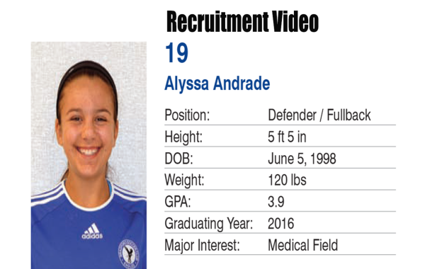 Alyssa Andrade Recruitment Soccer Video Highlight